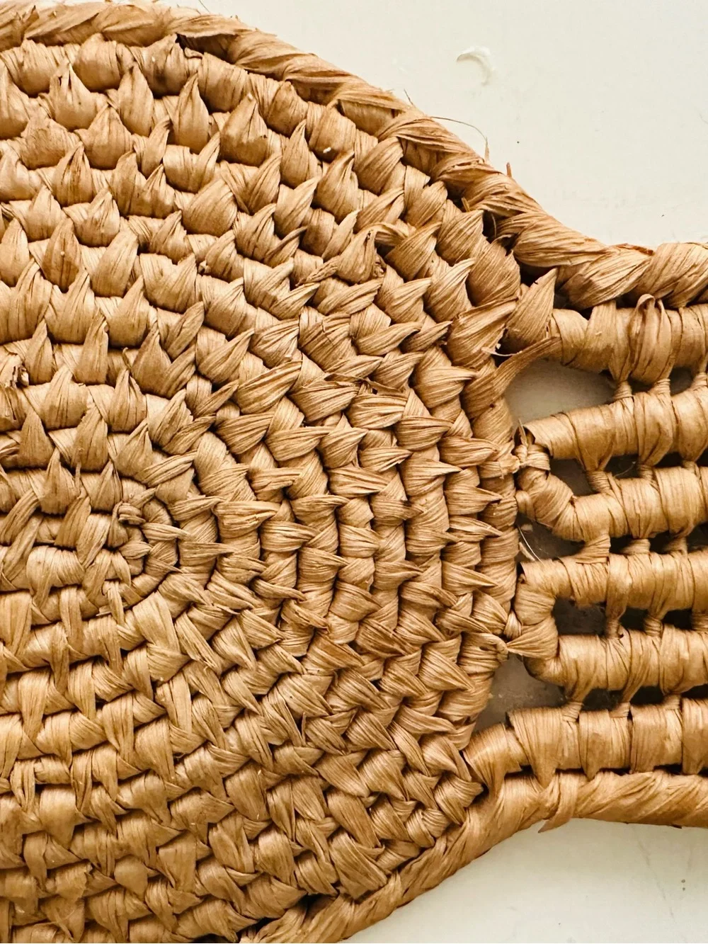 Rattan Handwoven Owl Basket - Natural Straw Accent